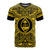 Guam T Shirt Guam Coat of Arms Polynesian Gold Black Unisex Gold - Polynesian Pride