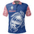 Guam Polynesian Polo Shirt Turtle Unisex Blue mix Red and White - Polynesian Pride