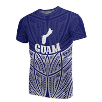 Guam Polynesian T Shirt Blue Pride Map and Seal Unisex Blue - Polynesian Pride