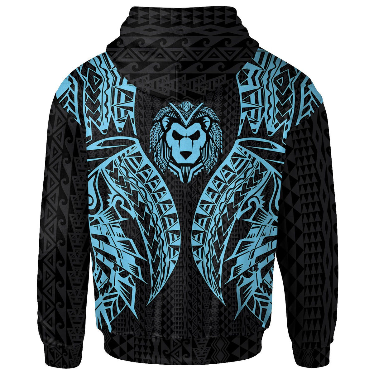 Guam Hoodie Polynesian Lion Head Neon Style - Polynesian Pride