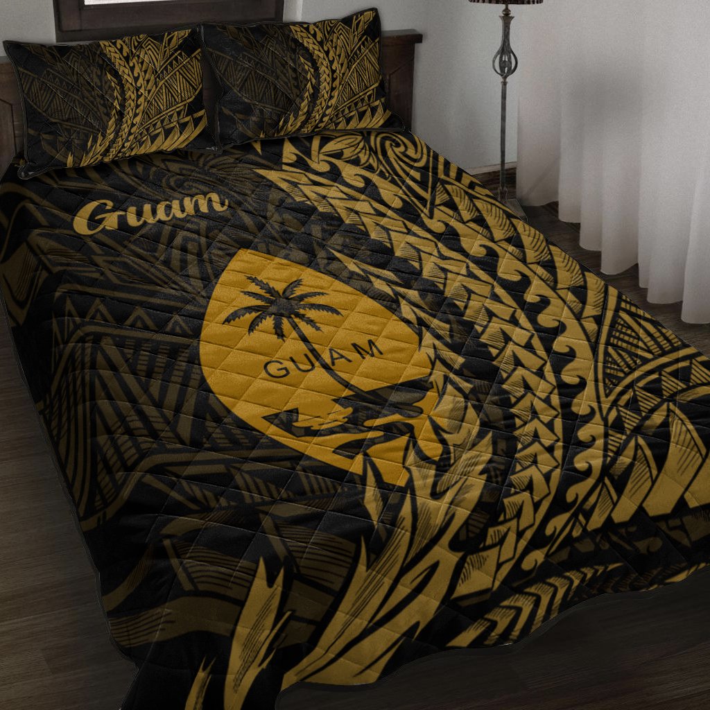 Guam Quilt Bed Set - Wings Style Black - Polynesian Pride