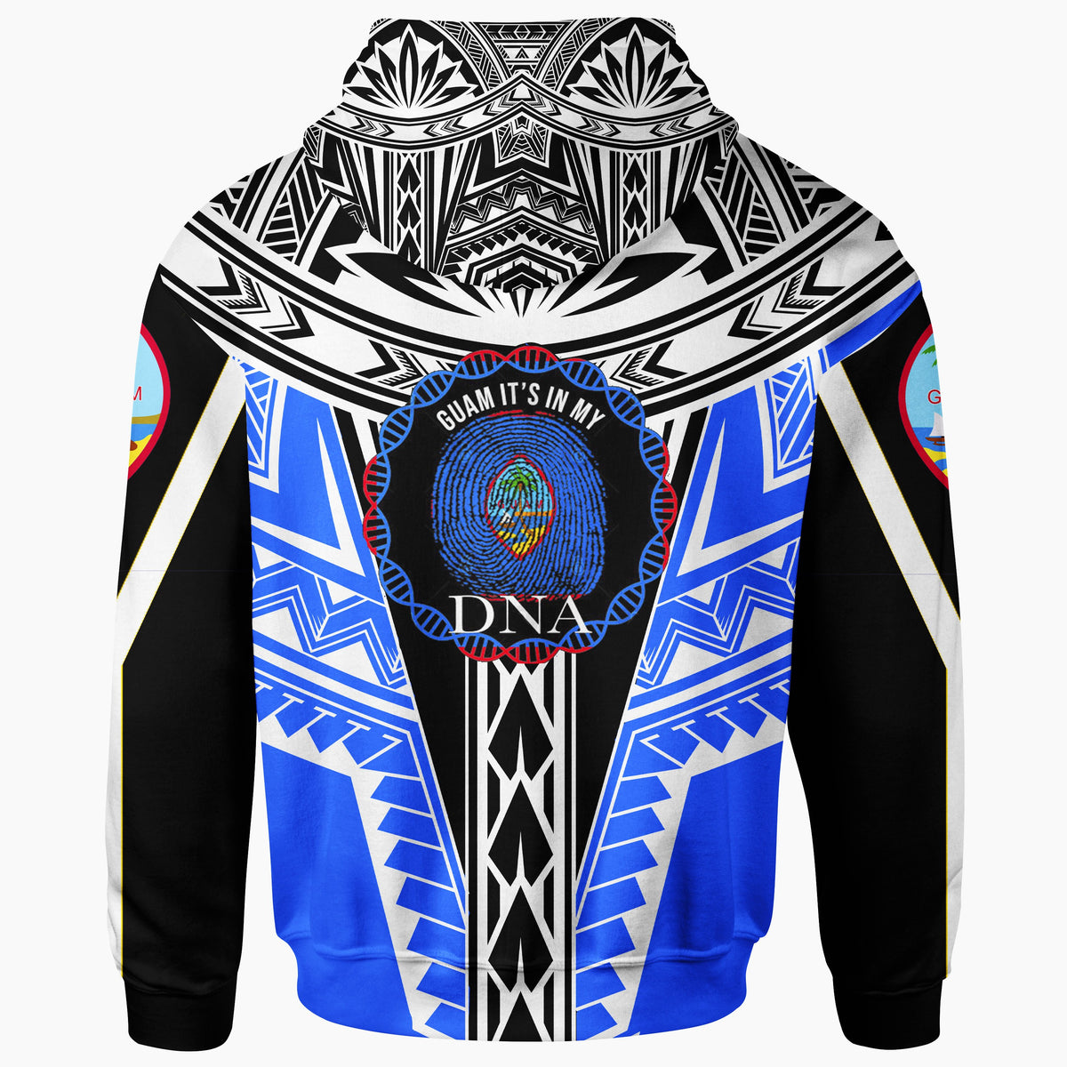 Guam Hoodie Its In My DNA White Blue Color - Polynesian Pride