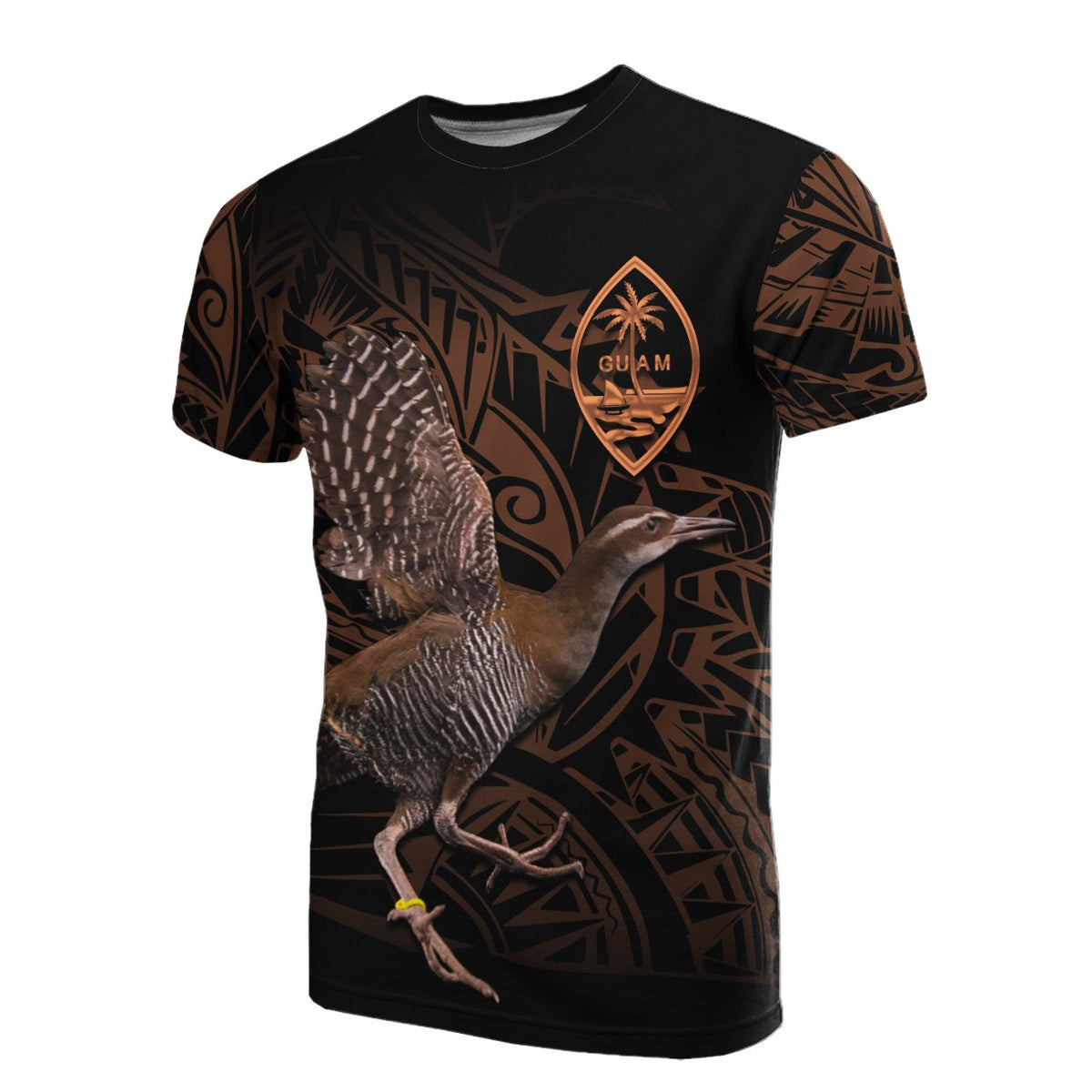 Guam T Shirt Guam Rail Unisex Black - Polynesian Pride