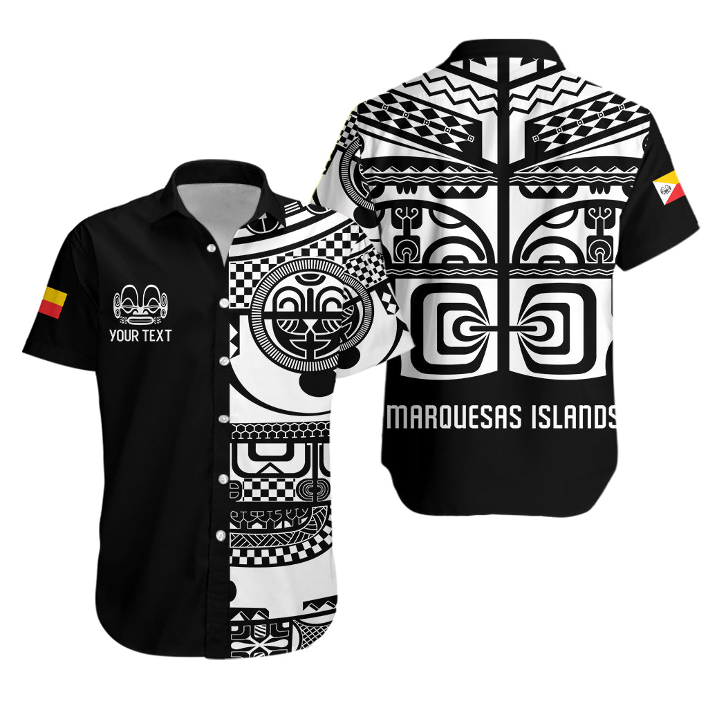 (Custom Personalised) Marquesas Islands Tiki Hawaiian Shirt Marquesan Tattoo LT13 Unisex Black - Polynesian Pride