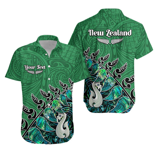(Custom Personalised) Manaia Maori Hawaiian Shirt Fern Aotearoa Blue Waves LT13