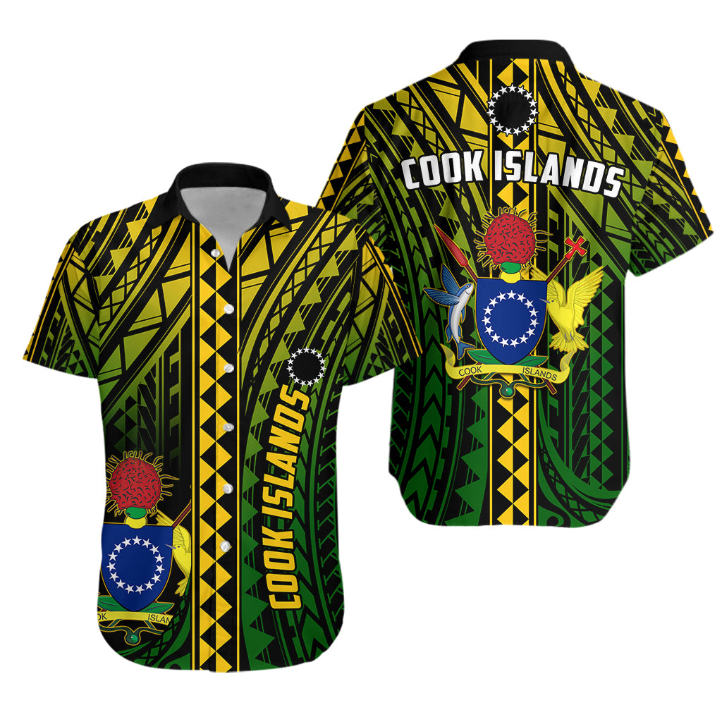 Cook Islands Hawaiian Shirt Polynesian Pattern Stars LT13 Unisex Black - Polynesian Pride
