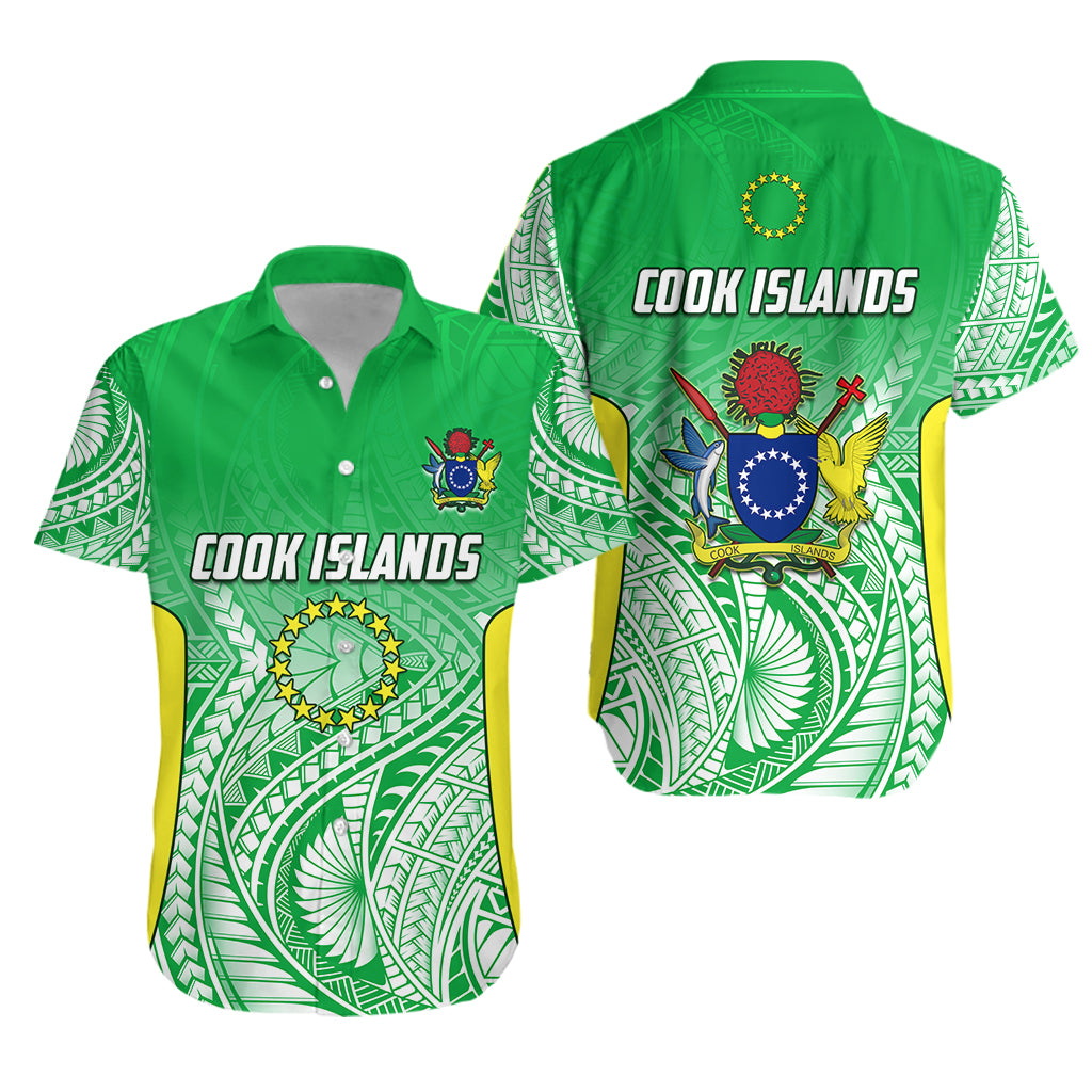 Cook Islands Hawaiian Shirt Pattern Be Unique LT13 Unisex Green - Polynesian Pride