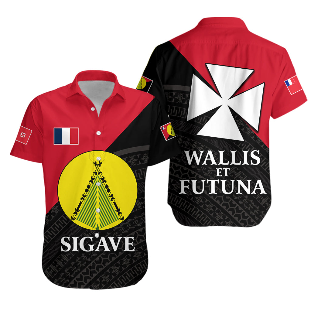 Sigave Chiefdom Wallis et Futuna Hawaiian Shirt Polynesian Pattern and Flag LT13 Unisex Red - Polynesian Pride