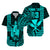 (Custom Text and Number) Hawaii Day Kakau Hawaiian Shirt Proud To Be Hawaiian Turquoise King Kamehameha and Kanaka Maoli LT13 Turquoise - Polynesian Pride