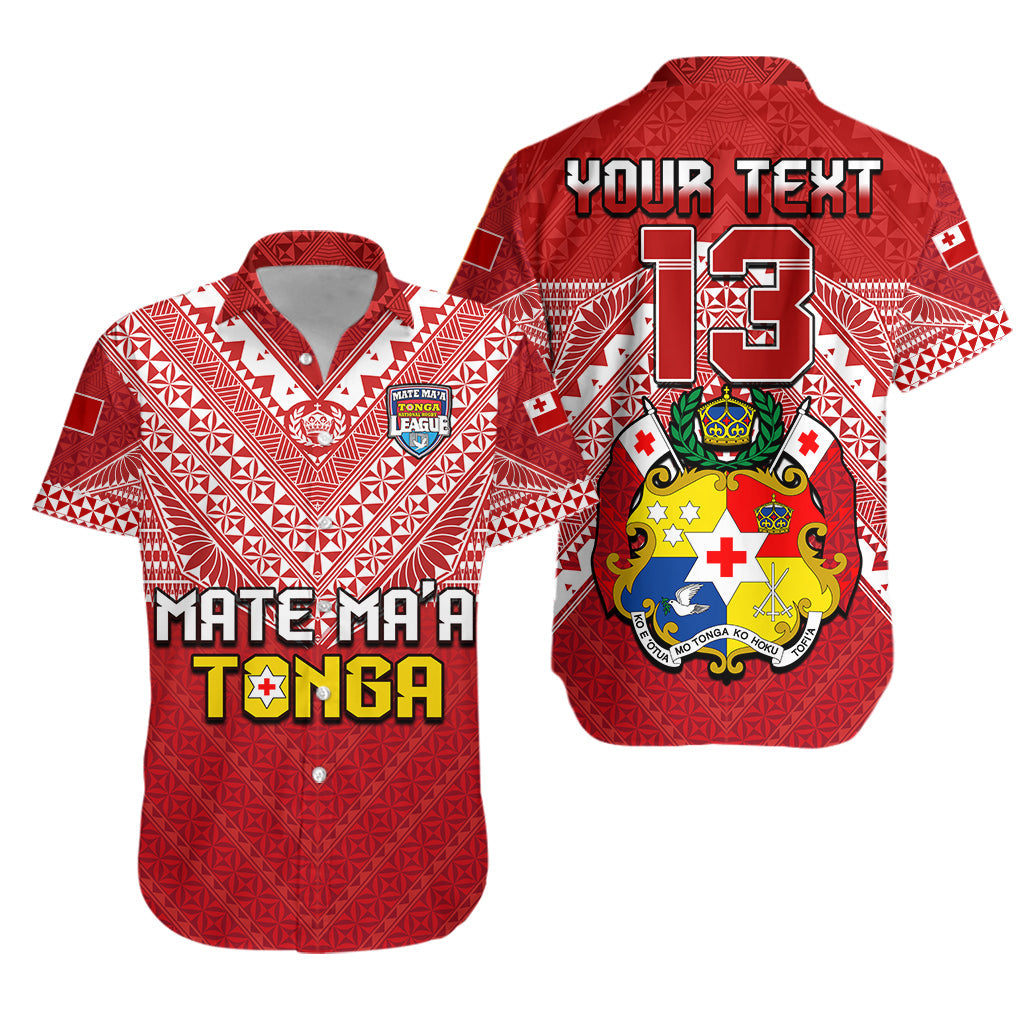 (Custom Text and Number) Tonga Rugby MMT Hawaiian Shirt Ngatu Mate Maa Tonga Special LT13 Red - Polynesian Pride