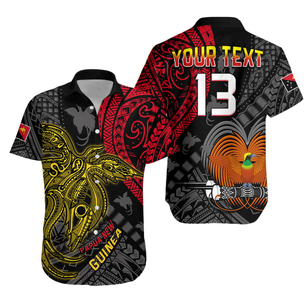 (Custom Text and Number) Papua New Guinea Hawaiian Shirt Raggiana Birds Of Paradise Happy 47th Independence Day LT13 Unisex Black - Polynesian Pride