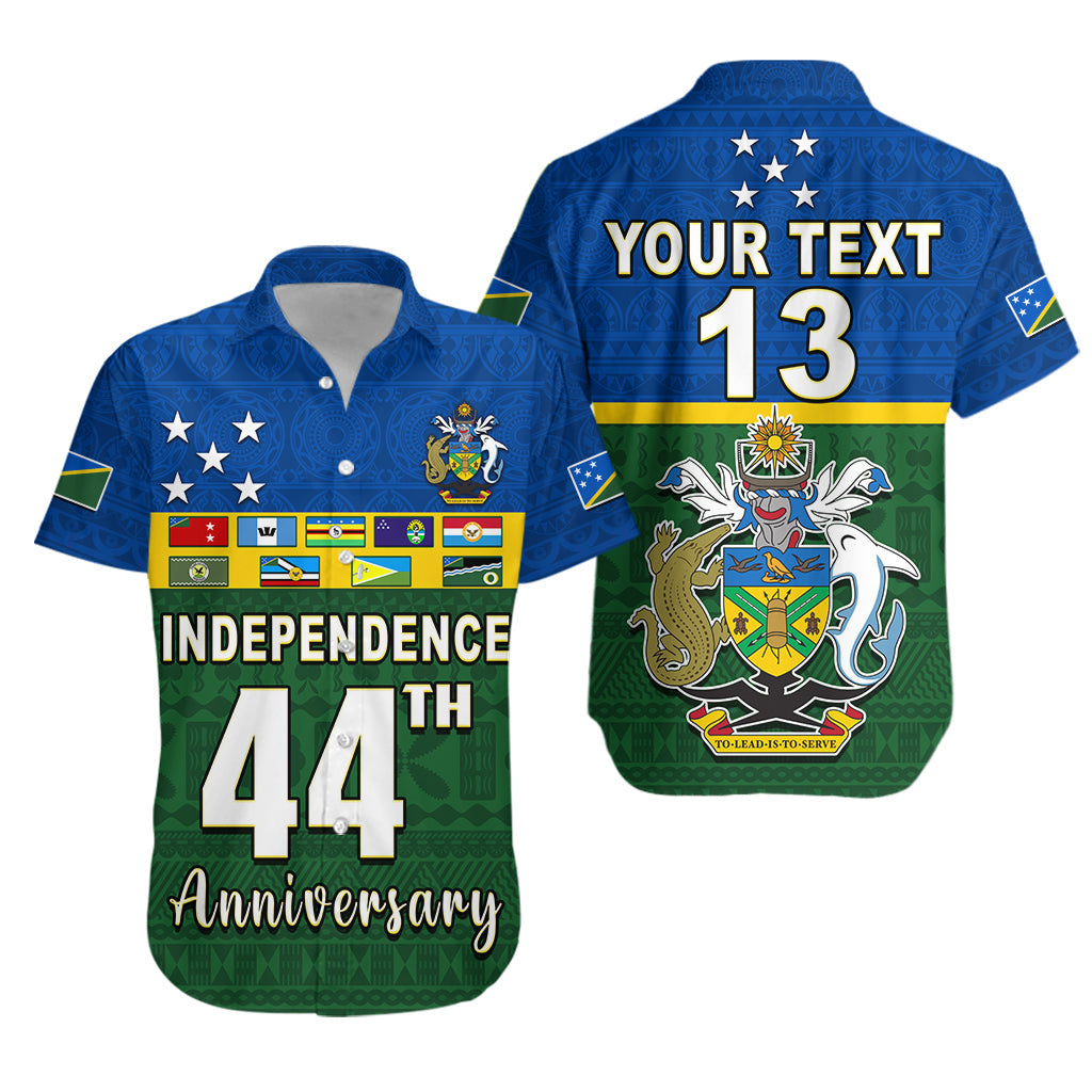(Custom Text and Number) Solomon Islands National Day Hawaiian Shirt Independence Day Tapa Pattern LT13 Unisex Green - Polynesian Pride