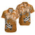 (Custom Personalised) Hawaii Hawaiian Shirt Polynesia Gold Sea Turtle Honu and Hammerhead Shark LT13 Unisex Gold - Polynesian Pride