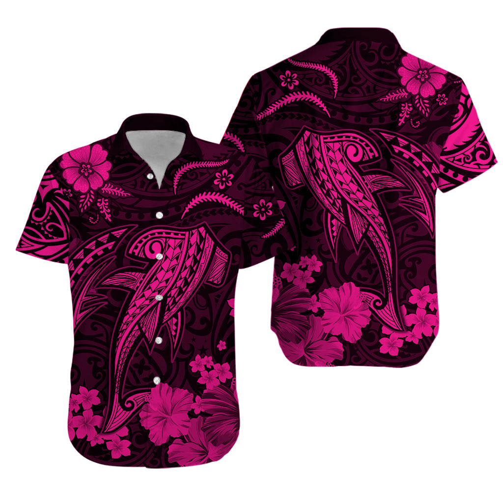 Hawaii Hawaiian Shirt Polynesia Pink Shark LT13 Unisex Pink - Polynesian Pride