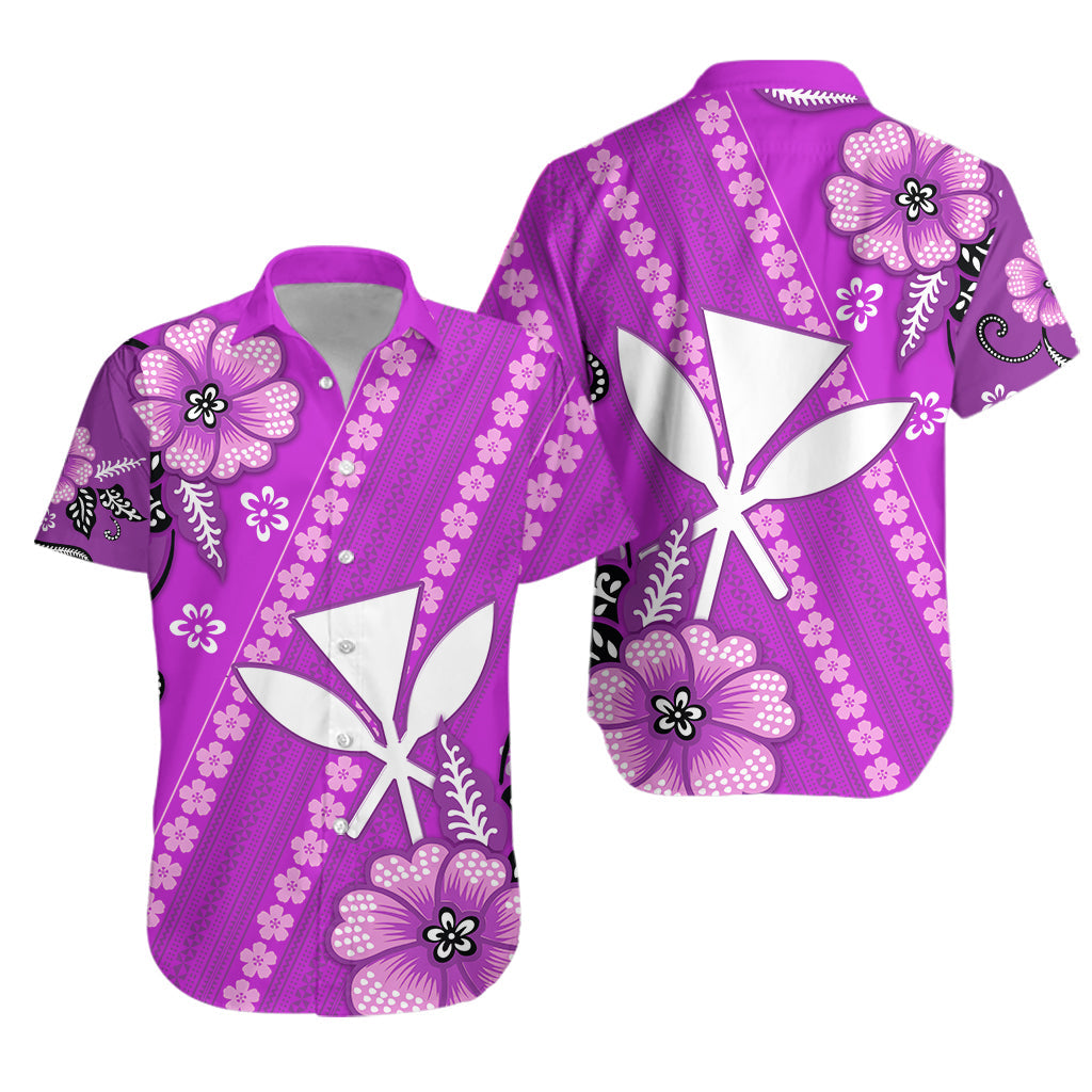 Hawaii Matching Dress and Hawaiian Shirt Kakau Tribal Purple Batik Floral Ver.01 LT13 - Polynesian Pride