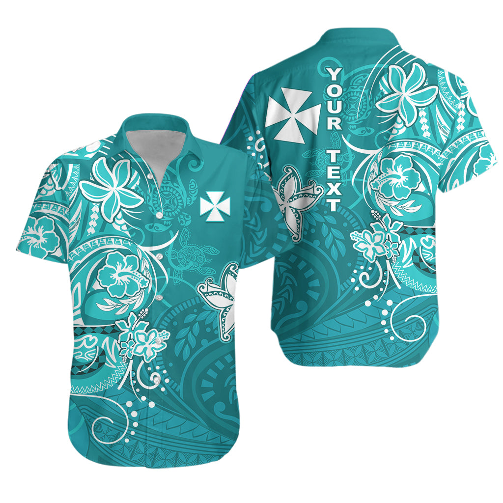 (Custom Personalised) Wallis et Futuna Hawaiian Shirt Polynesia Turquoise Sea Turtle and Flowers LT13 Unisex Turquoise - Polynesian Pride