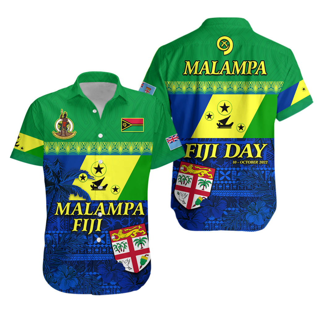 Malampa Fiji Day Hawaiian Shirt Vanuatu Polynesia mix Flowers LT13 Unisex Green - Polynesian Pride