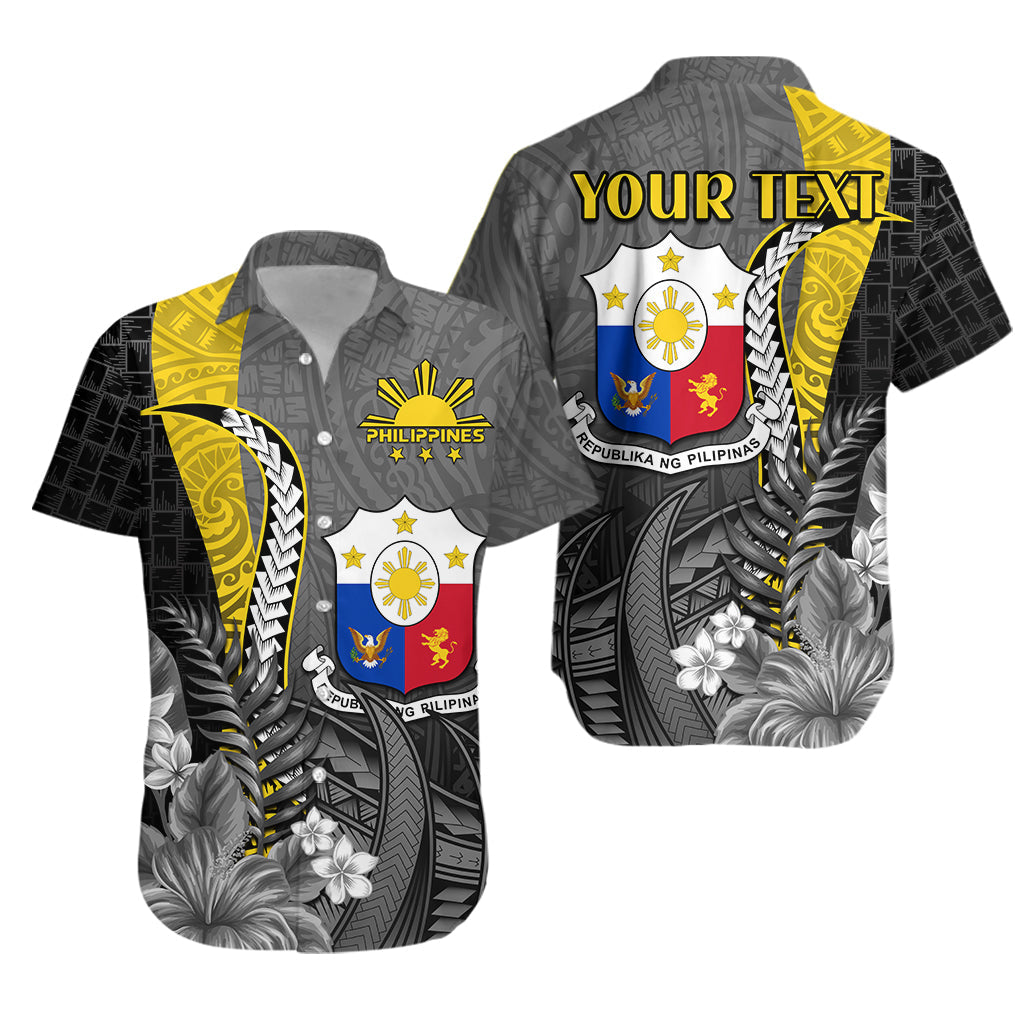 (Custom Personalised) Philippines Sampaguita Hawaiian Shirt Simple Polynesian Sun Filipino LT13 Black - Polynesian Pride