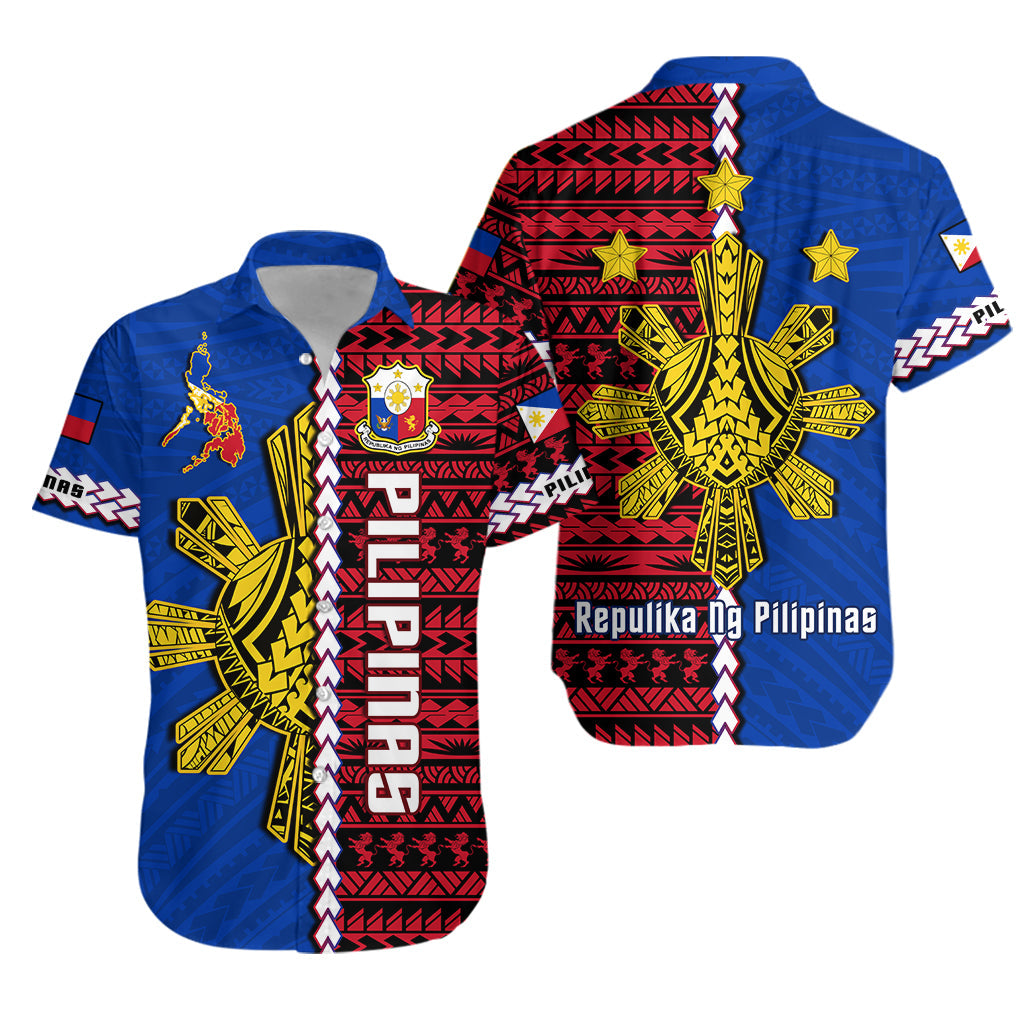 Philippines Hawaiian Shirt Pilipinas Sun Mix Polynesian Pattern LT14 Unisex Red - Polynesian Pride
