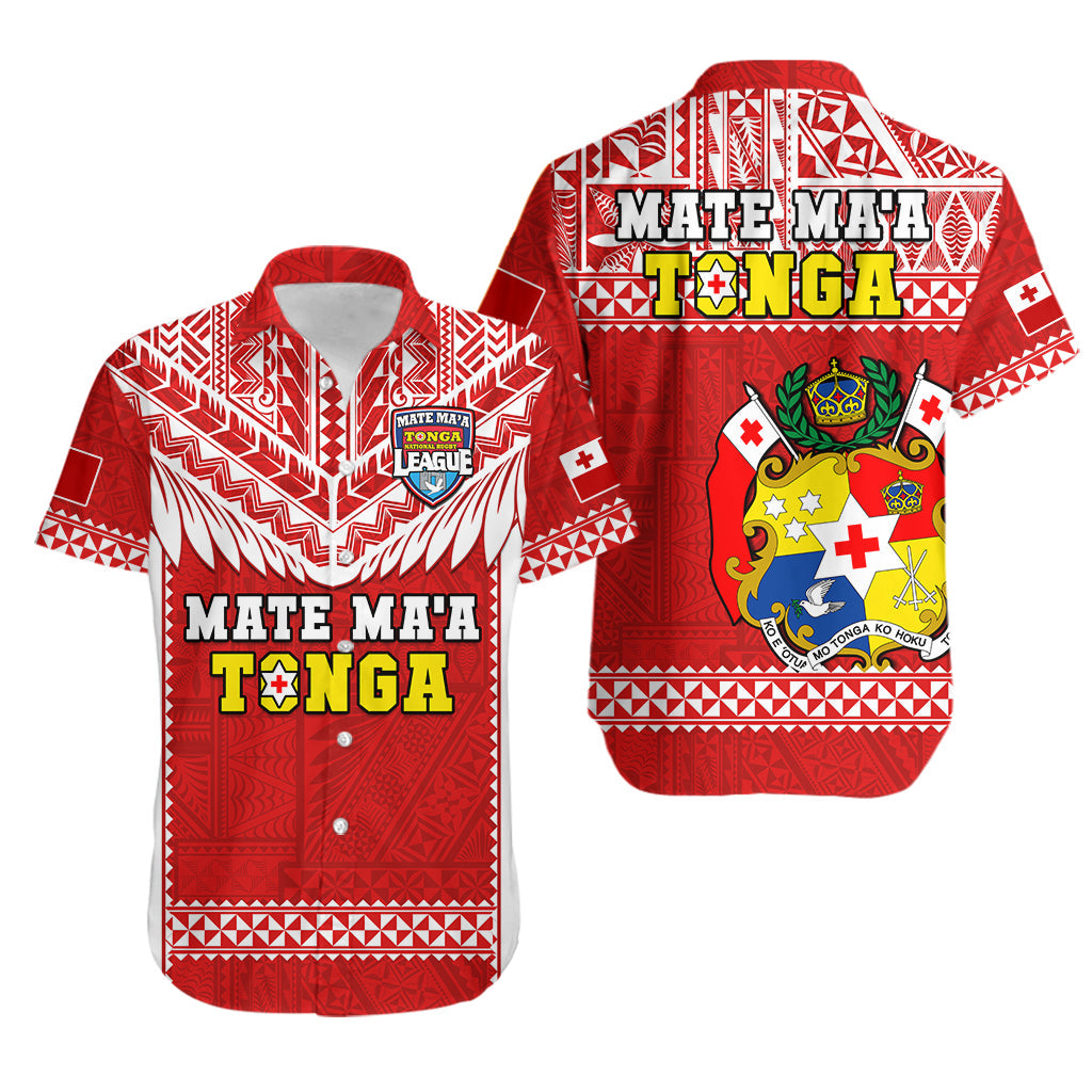 Tonga Rugby Hawaiian Shirt Mate Maa Tonga Pacific Ngatu White LT14 Red - Polynesian Pride