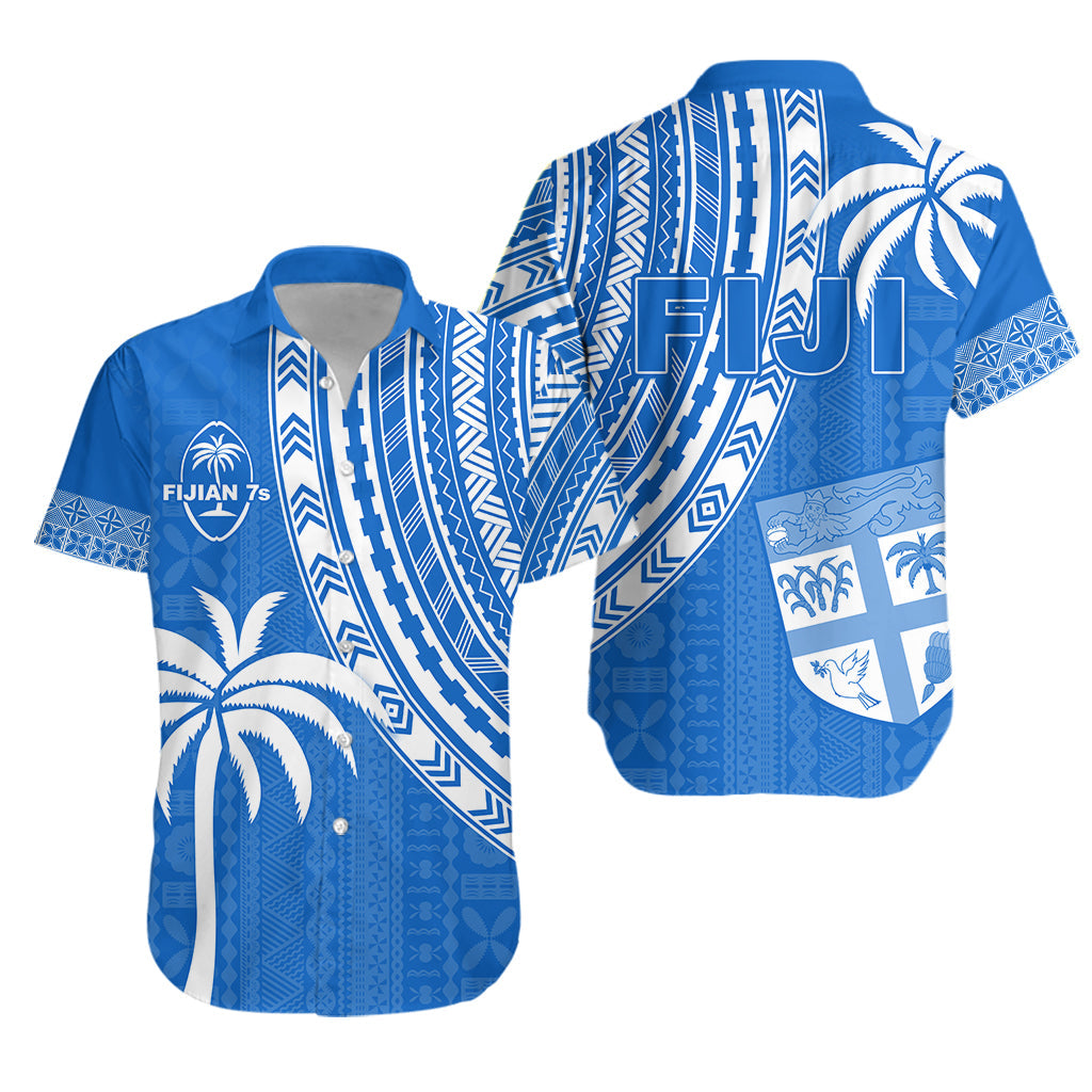 Fiji Rugby Sevens Hawaiian Shirt Fijian 7s Tapa Polynesian Blue Ver.01 LT13 Unisex Blue - Polynesian Pride