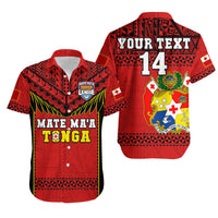 (Custom Text And Number) Tonga Rugby Matching Dress and Hawaiian Shirt Mate Maa Tonga Pacific Ngatu Black LT14 - Polynesian Pride