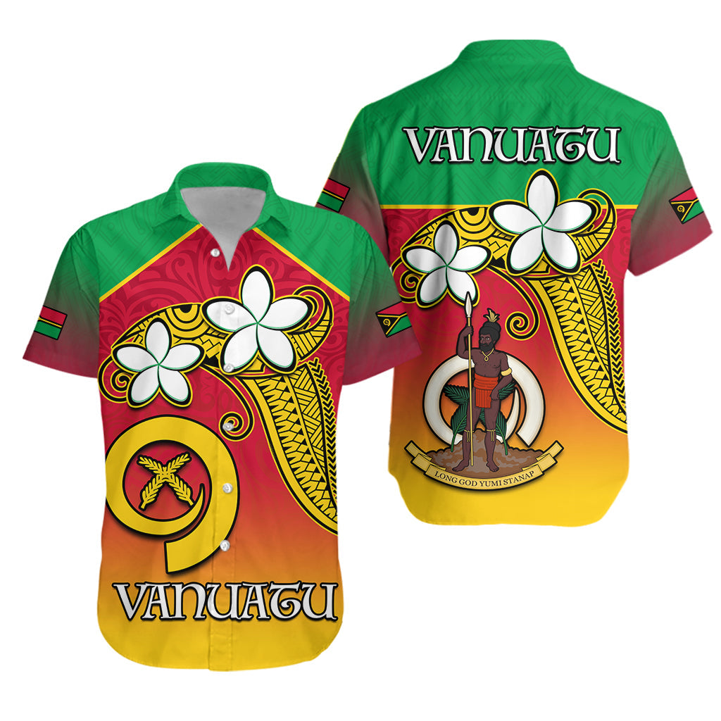 Vanuatu Novelty Hawaiian Shirt Frangipani Tropical Spa Flower LT13 Unisex Red - Polynesian Pride