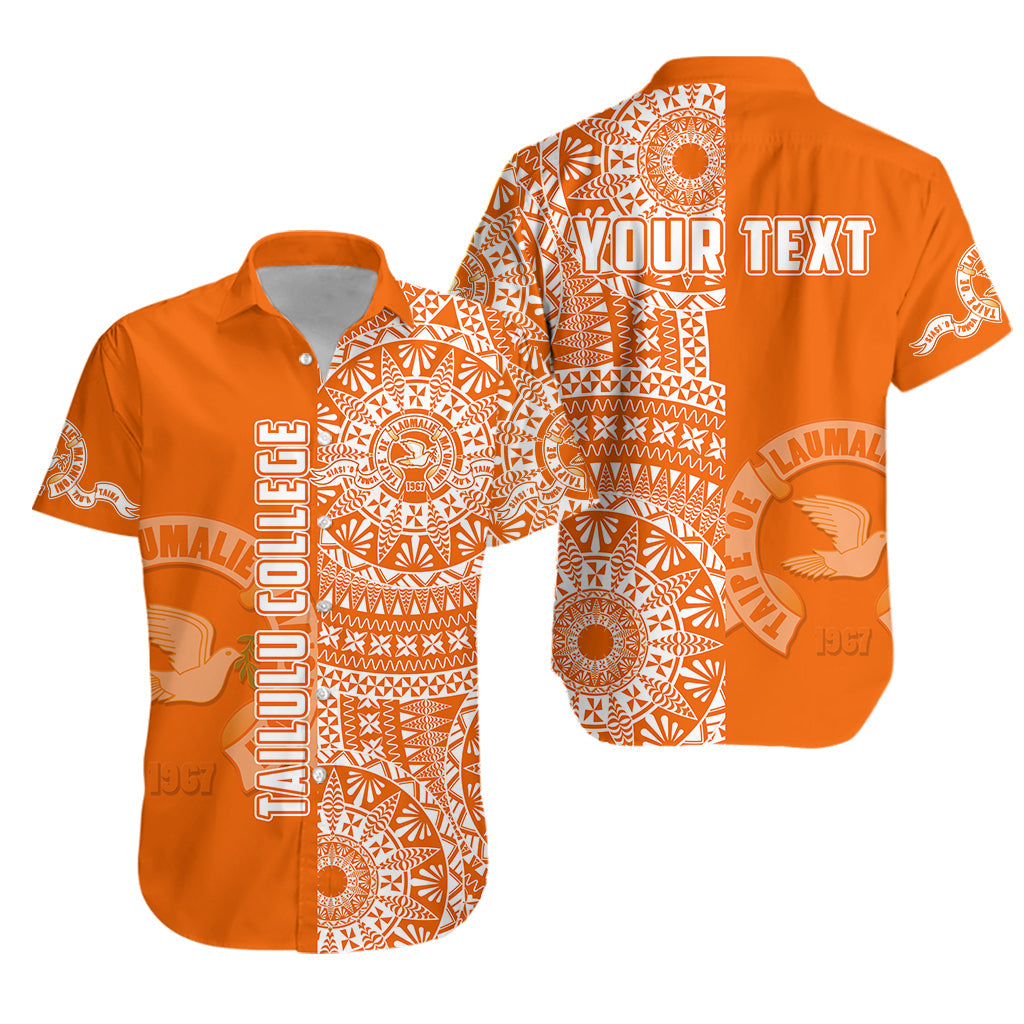 (Custom Personalised) Tailulu Tonga College Hawaiian Shirt Tongan Ngatu Pattern LT14 Unisex Orange - Polynesian Pride