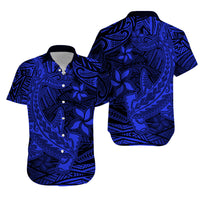 Polynesian Matching Dress and Hawaiian Shirt Blue Hawaiian Tribal Hammerhead Shark LT14 - Polynesian Pride