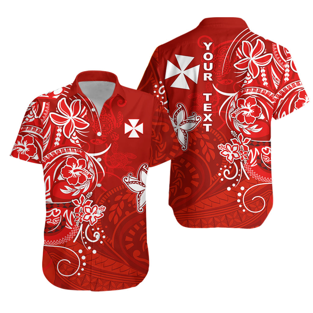 Custom Wallis et Futuna Matching Dress and Hawaiian Shirt Polynesia Red Sea Turtle and Flowers LT13 - Polynesian Pride