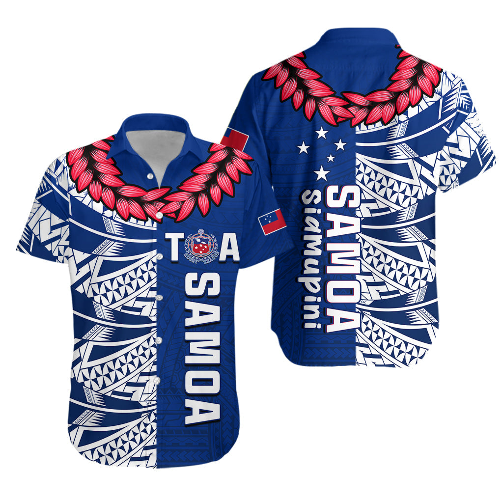Toa Samoa Rugby Hawaiian Shirt Siamupini Ula Fala Blue LT13 Blue - Polynesian Pride