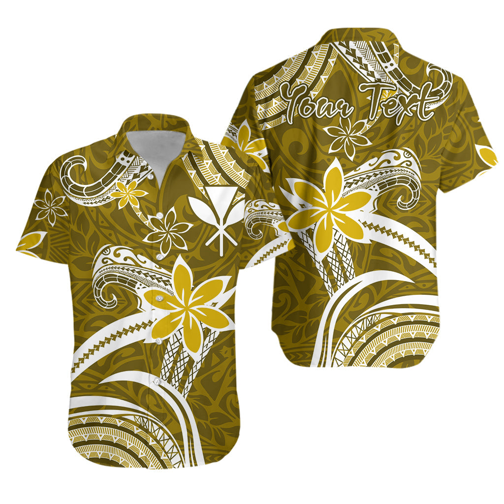 (Custom Personalised) Hawaii Flowers Wave Hawaiian Shirt Kanaka Maoli Gold Polynesian LT13 Gold - Polynesian Pride