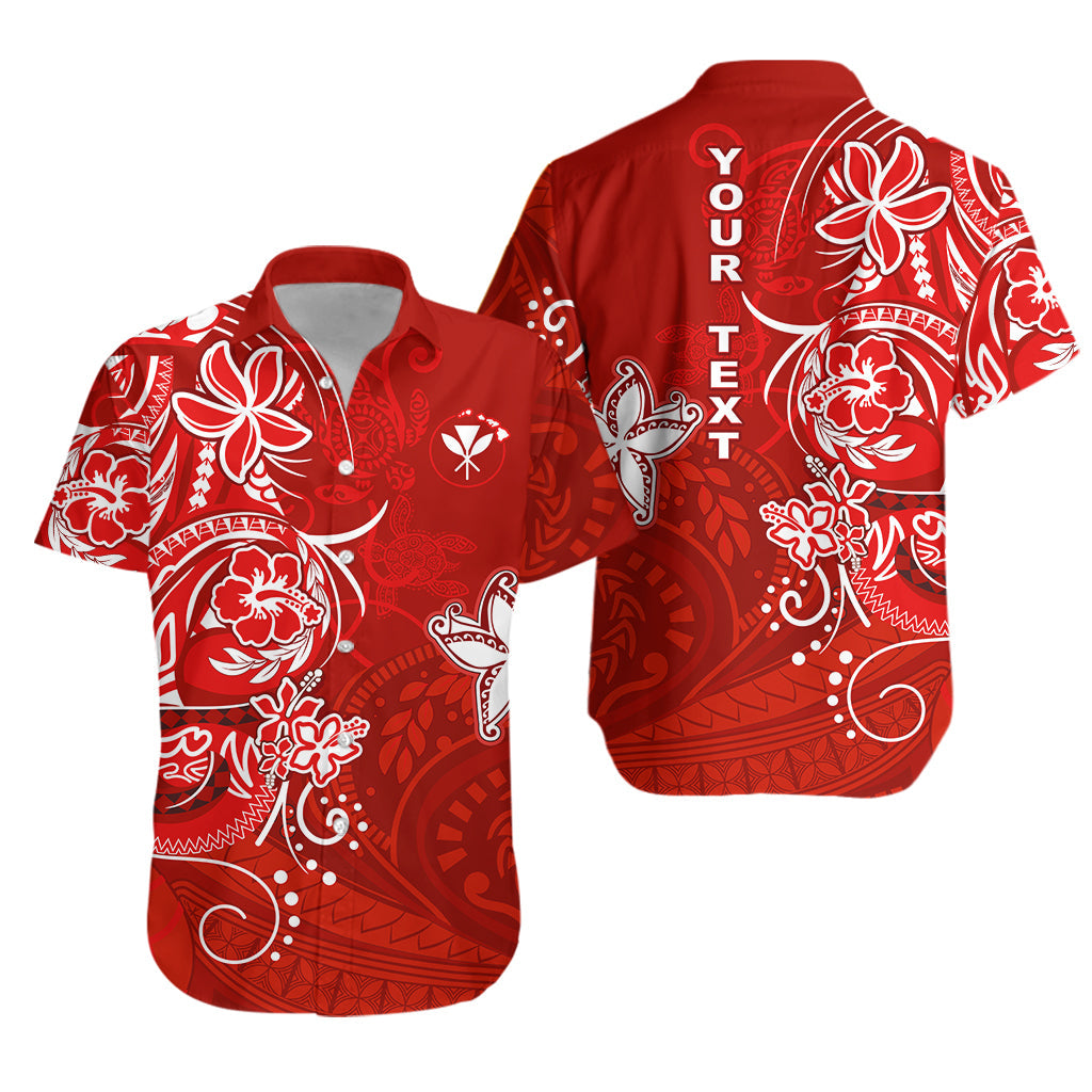 (Custom Personalised) Hawaii Hawaiian Shirt Polynesia Red Sea Turtle Honu and Map LT13 Unisex Red - Polynesian Pride