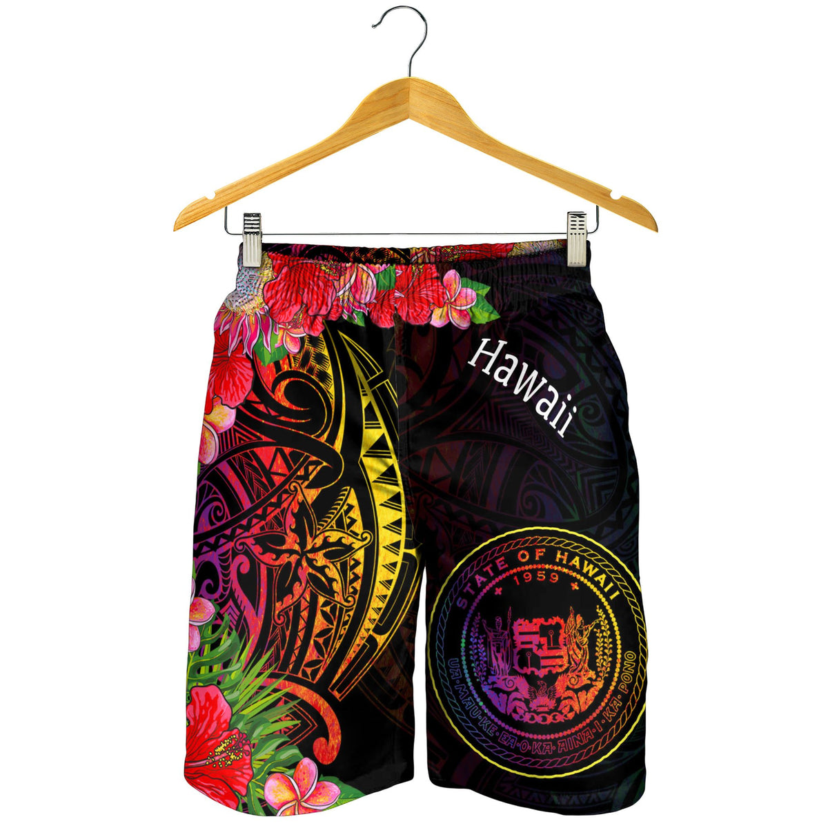 Hawaii Men's Shorts - Tropical Hippie Style - Polynesian Pride