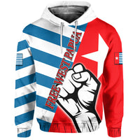 Free West Papua Hoodie Clenched Hands Flag LT6 Unisex Blue - Polynesian Pride