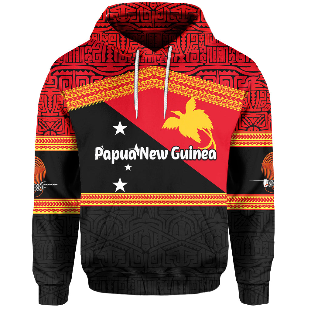 Custom Papua New Guinea Hoodie Flag Style LT6 Unisex Red - Polynesian Pride
