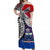 Samoa Off Shoulder Long Dress Hibiscus Flowers Style Speical LT13 Women Blue - Polynesian Pride
