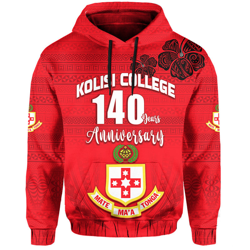 (Custom Text and Number) Kolisi Tonga College Atele Hoodie 140 Years Anniversary Tongan Ngatu LT13 - Polynesian Pride