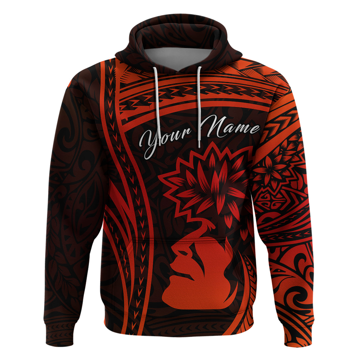 Custom Polynesian Valentine Couple Hoodie I LOVE YOU Hibiscus Style Red LT13 No Women - Polynesian Pride
