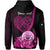 Custom FSM Valentine Couple Hoodie Heart Love Tropical Flowers Pink LT14 - Polynesian Pride