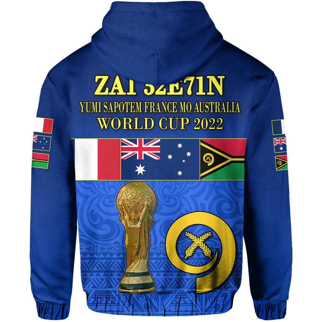 (ZA1 32E71N World Cup 2022) Vanuatu Hoodie Mix Australia and France Flag LT13 - Polynesian Pride