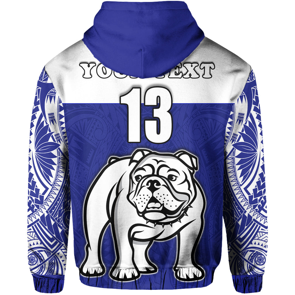 Custom Spirit Bulldogs Zip Hoodie Makoi Fiji Rugby Custom Text and Number LT13 - Polynesian Pride