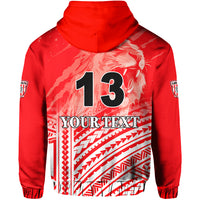 Custom LABASA Football Zip Hoodie Strong Lion of Fiji Custom Text and Number LT13 - Polynesian Pride