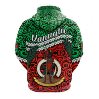 Custom Proud Vanuatu Zip Hoodie Pattern Mix Flag LT13 - Polynesian Pride