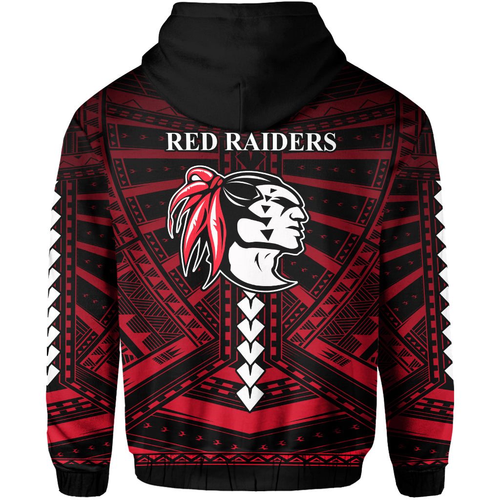 Polynesian Red Raiders Hoodie Kahuku Hawaii School LT13 - Polynesian Pride