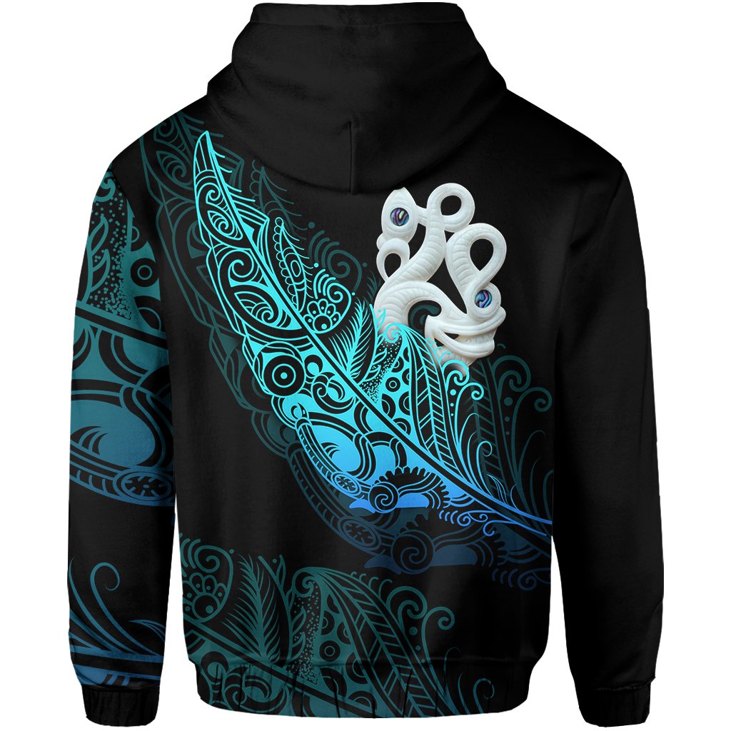 Aotearoa Zip Hoodie Fern Mix Manaia Matau LT13 - Polynesian Pride