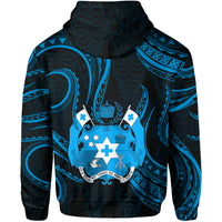 Tonga Pattern Hoodie Always Proud Version Blue LT13 - Polynesian Pride