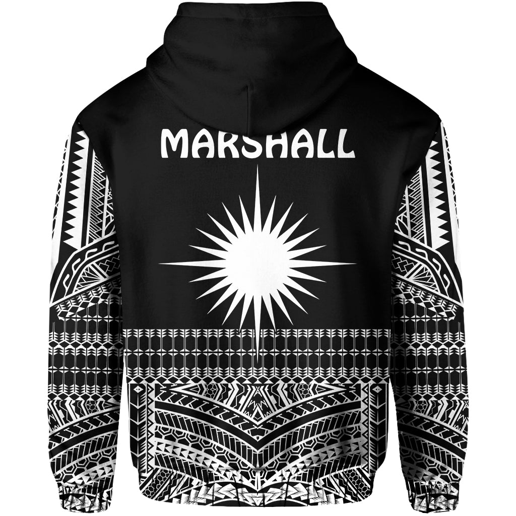 Marshall Islands Zip Hoodie Best Tattoo Version Black LT13 - Polynesian Pride