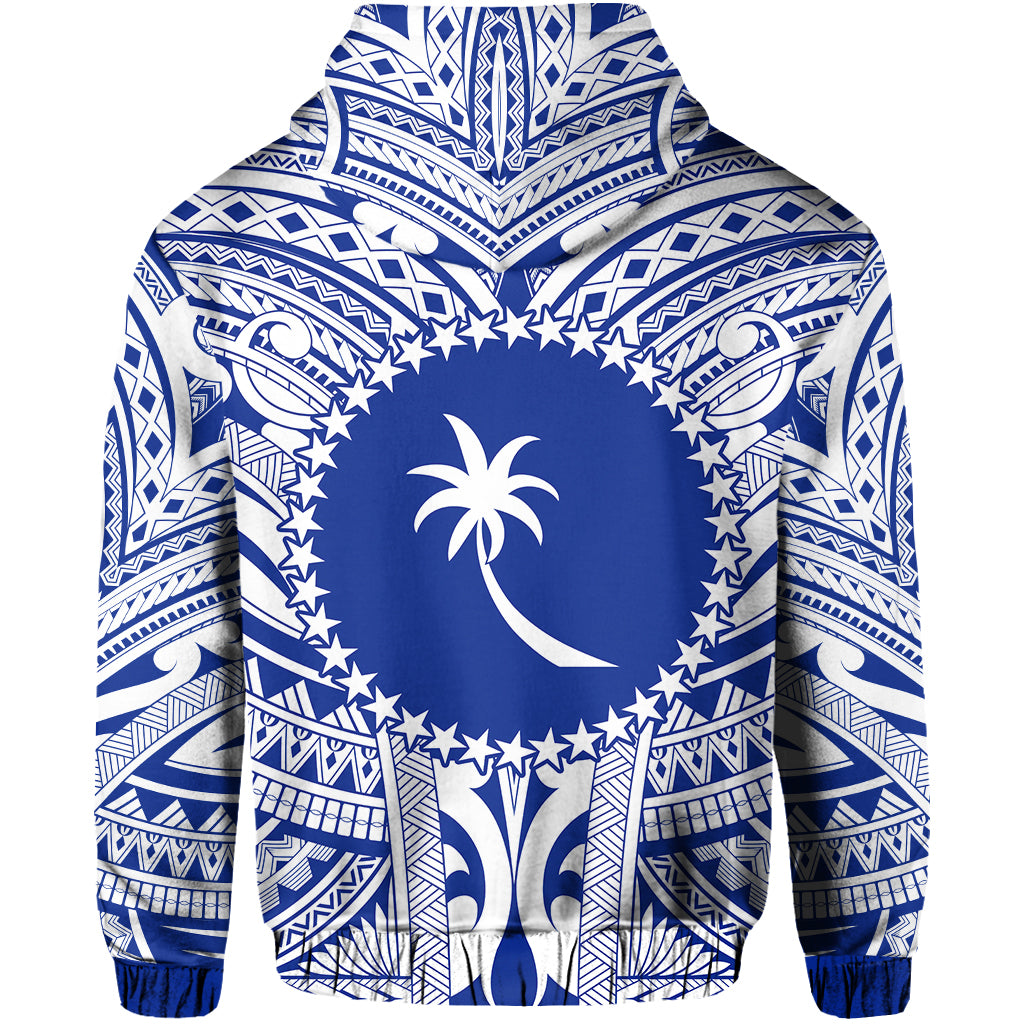 Chuuk Flag Hoodie Micronesia Style Blue LT13 - Polynesian Pride