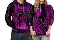 Custom Polynesian Valentine Couple Hoodie I LOVE YOU Hibiscus Style Purple LT13 - Polynesian Pride